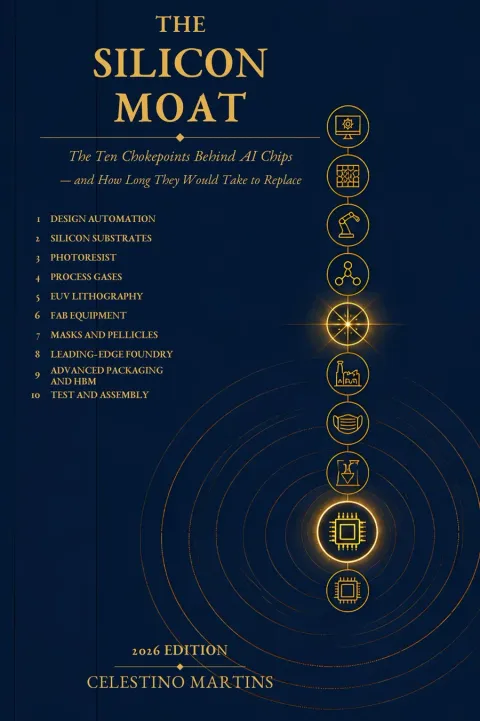 Cover of THE SILICON MOAT, by Celestino Martins, Edenareia Editions.
